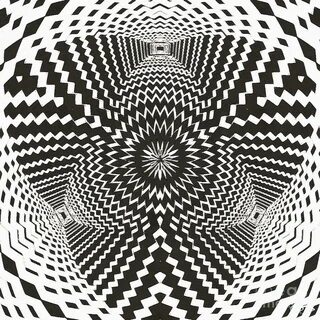 Black and White Trippy Optical Illusion 2 Digital Art by Dou