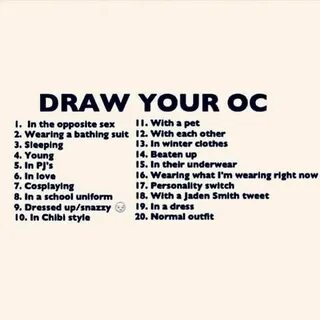 draw your ocs as : Photo Drawing challenge, Drawing ideas li
