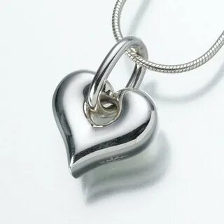 Puff Heart Pendant with Loop Cremation Jewelry - Afterlife E