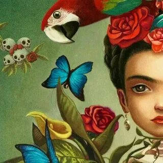 Pin de Pilar Monocapa en laminas decoup 2 Frida kahlo carica