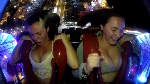 Sling shot ride tits out рџЊ € oops bra on show loose tops on Slingshot wow sexy