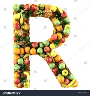 Letter R Made Fruits Isolated On Stock Illustration 10108181