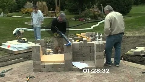 Outdoor Fireplace Construction (Time Lapse) - YouTube