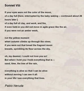 Sonnet Viii - Sonnet Viii Poem by Pablo Neruda