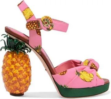 Pineapple-Sculpted Dolce & Gabbana Knotted Printed Crepe San