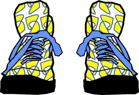 Sneakers clipart cartoon - Pencil and in color sneakers clip