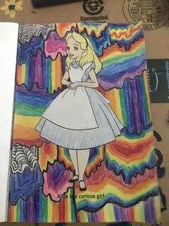 Trippy Alice Alice in wonderland drawings, Disney canvas art