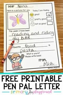 Free Printable Pen Pal Letter - Primary Playground Letter wr