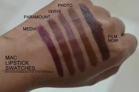 MAC Lipsticks Swatches - Media, Paramount, Verve, Photo, Fil