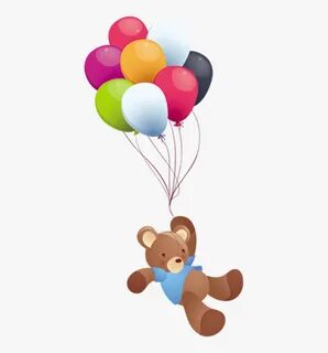 Animation Clip Art Transprent - Bear Flying Balloon Png, Tra