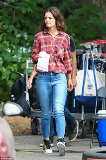 Katie Holmes smokes on the set of All We Had as she films sc
