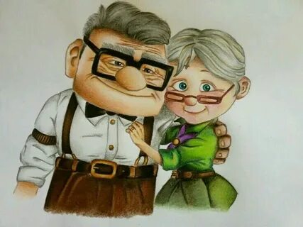 Up Carl & Ellie pencils draw 2018 Up carl y ellie, Viejito d