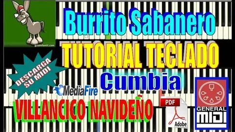 Mi Burrito Sabanero (TUTORIAL para TECLADO) Cumbia, Villanci