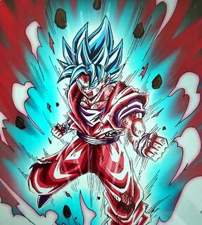 god blue kaioken Dragon ball art goku, Dragon ball art, Drag