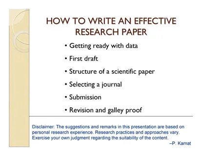 Researchpaper - rrrrr - HOW TO WRITE AN EFFECTIVE HOW TO WRITE AN EFFECTIVE RESE