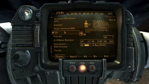 New Vegas Pipboy Item Descriptions at Fallout New Vegas - mo