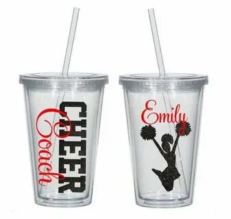 Cheerleading Party Cups with lids and straws Cheerleading Pl
