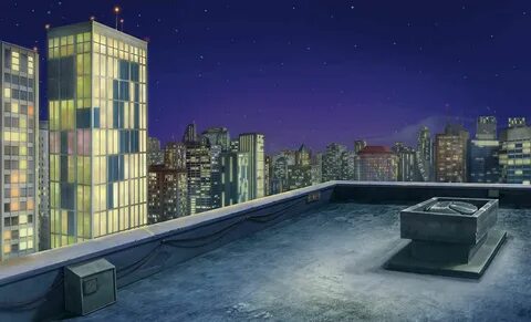 Anime Roof Top Night