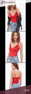 Red Lace Bodysuit Red lace bodysuit, Lace bodysuit, Red lace