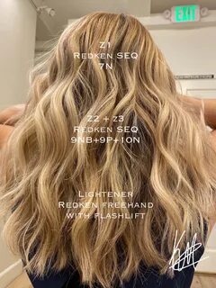 Honey blonde balayage formula redken shades EQ Redken hair c