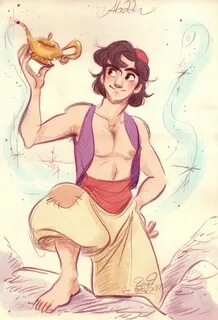 FR-: Fanart d'Aladdin de Disney que j'avais dessiné à un ami