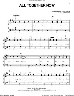 Beatles - All Together Now sheet music for piano solo (PDF)