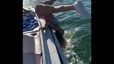 Drunk College Girl falls off boat - YouTube