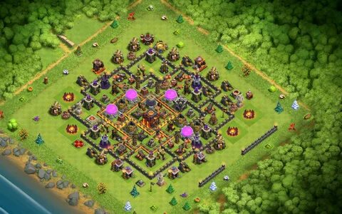 Clash of Clans Bases hybrid for Town hall 10 - ClashTrack.co