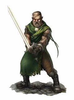 Male Human Warpriest or Cleric of Gorum of War - Pathfinder 