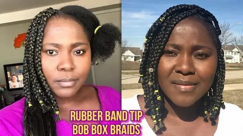 SHORT BLUNT CUT - RUBBER BAND TIP BOB BOX BRAIDS - YouTube