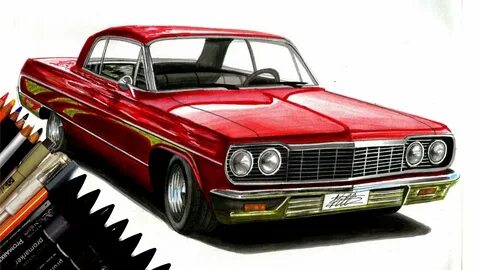 Realistic Car Drawing - 1964 Chevrolet Impala - Time Lapse -