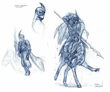 Elven Lancer concept art.