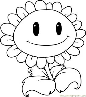 Giant Sunflower Coloring Page for Kids - Free Plants vs. Zom