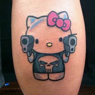 Punisher Kitty Hello kitty tattoos, Cat tattoo, Punisher tat