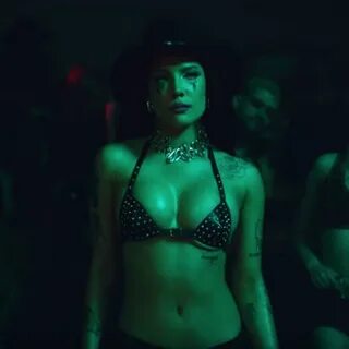 Halsey underboob.