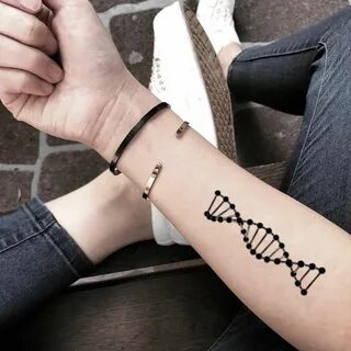 DNA Strand Double Helix Temporary Tattoo Sticker (Set of 2) 