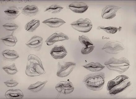 Lip Biting Drawing Reference - Drawing Easy