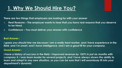 why should we hire you answer - Besko