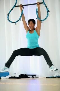 Regina King trying Reebok's "Jukari Fit to Fly Workout" in L