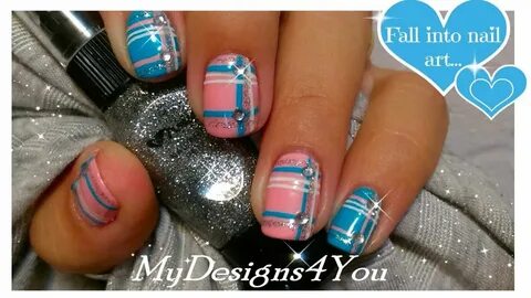 Romantic Plaid Nails Baby Pink And Blue Plaid Nail Art ♥ - Y