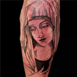Download 40+ Unique Black And White Mother Mary Tattoo Drawi