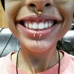 #vertical #labret #septum #smiley Labret jewelry, Piercings,