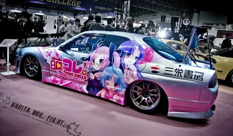 Anime girl japanese cherry blossom car