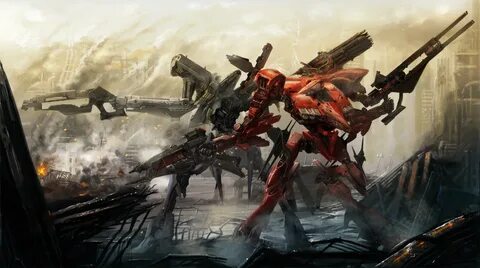 armored core armored core- for answer cecetiv fire gun mecha ruins weapon w...