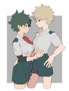 Safebooru - 2girls arm around waist bakugou katsuki bangs bl