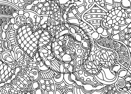Instant PDF Download Coloring Page Hand Drawn Zentangle Insp