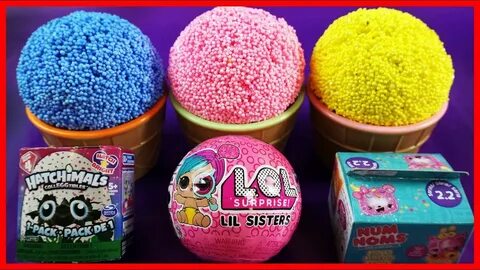 Learn Color Play foam Ice Cream Cups Hatchimals, LOL,Num Nom