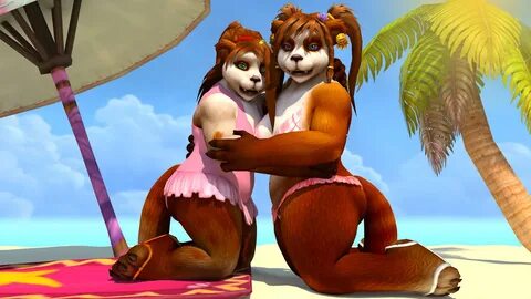 Pandas at the beach Furries Know Your Meme