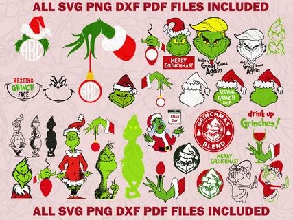 The grinch svg bundle 25, The grinch face, The grinch hand,g