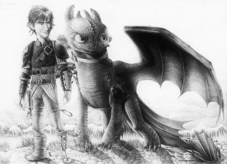 Hiccup and Toothless drawing by Mono Flax